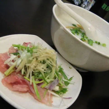 Raw Fish Slices and Plain Porridge