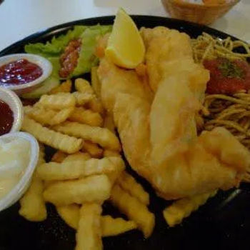 Fish & chips + spaghetti