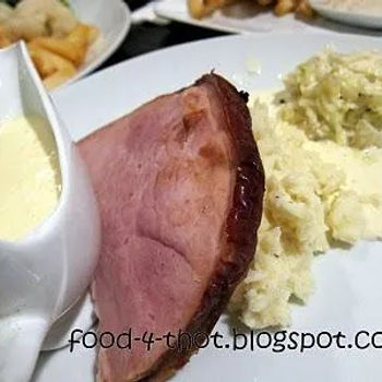 Glaced Ham With Mash And Cabbage
