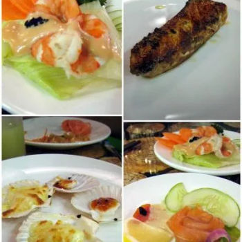 prawn cocktail, grilled salmon