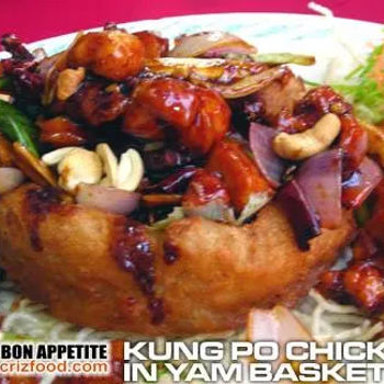 Kung Po Chicken in Yam Basket