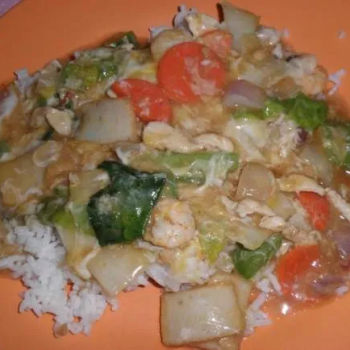 Rice With Eggy Stirfry