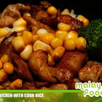Deep Fried Chicken with Corn Rice