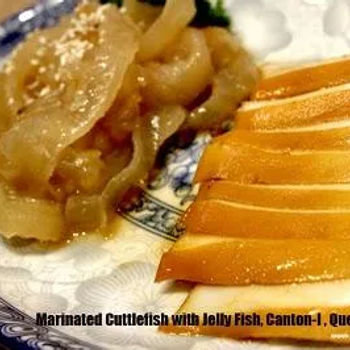 Marinated Cuttle Fish with Jelly Fish in Sesame Sa