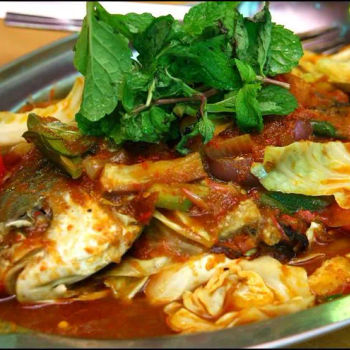 Asam Fish prepared with Black Pomfret
