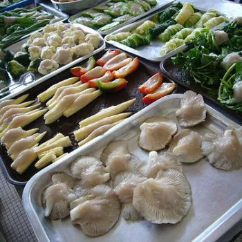 Stuffed vegetables with fish paste