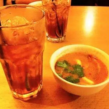 Iced Lemon Tea & Tomyam Soup