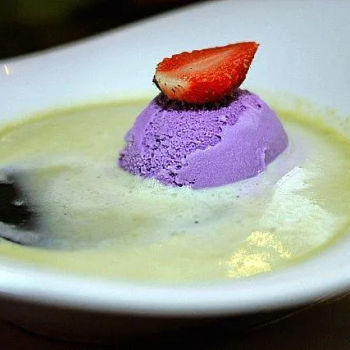 Yam Icecream with chilled Avocado Puree