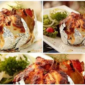 Bake Potato with Creamy Seafood