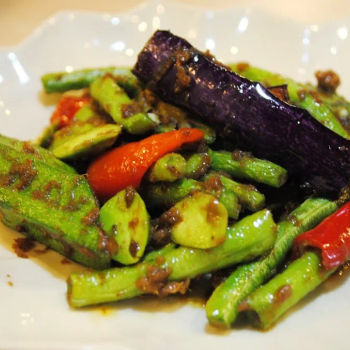 four variety vegetable with sambal belacan