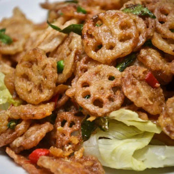 Deep Fried Lotus Root with Salted Egg