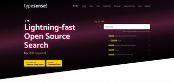 screenshot of typesense