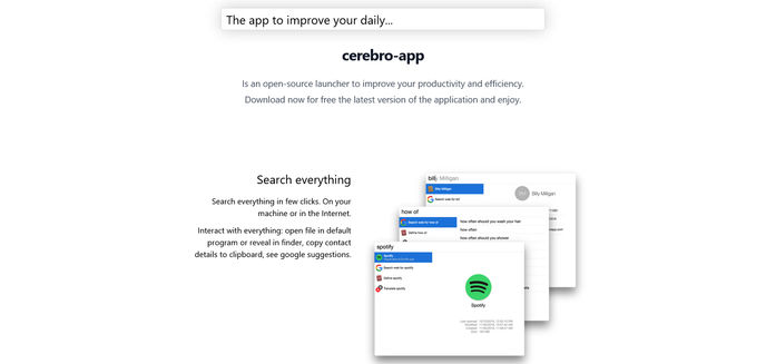 screenshot of cerebro-app