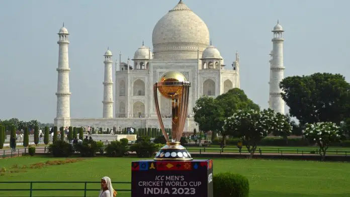 The 2023 ICC Men's Cricket World Cup Trophy will be on display at the Taj Mahal.