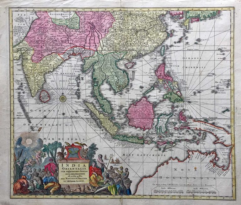 Antique Map South East Asia – Copper Engraving - Seutter c. 1740 l The Past Perfect Collection l Singapore