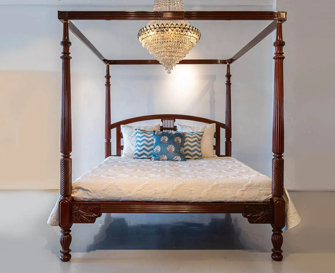 British Colonial Mahogany Four Poster Bed The Past Perfect