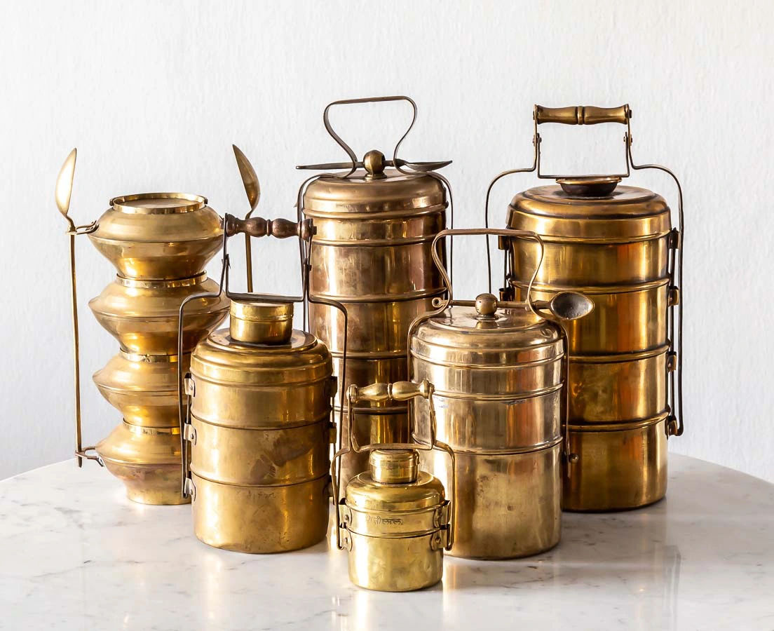 Brass Tiffin Boxes - The Past Perfect Collection