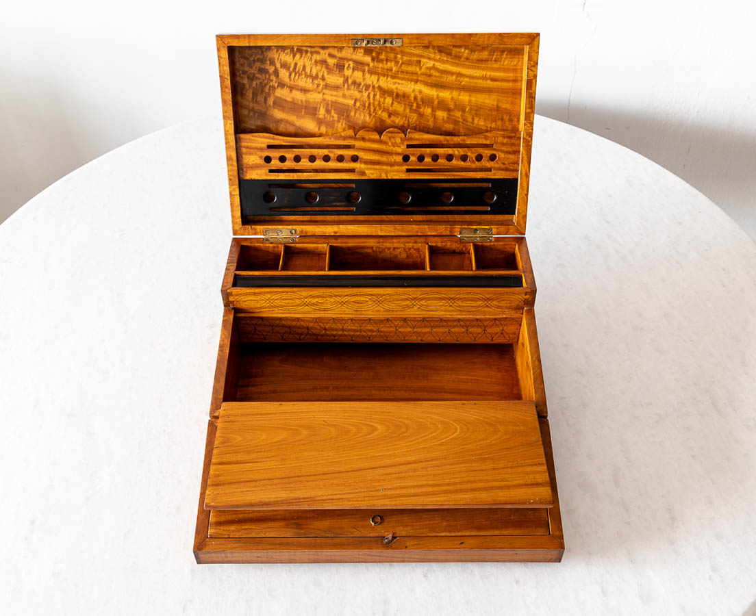 Antique Triple Opening Writing Box - The Past Perfect Collection