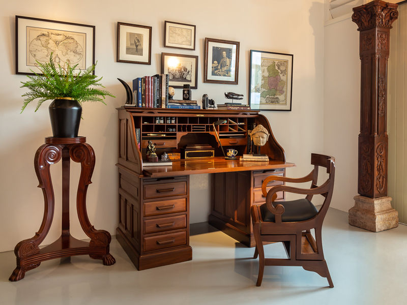 British-Colonial-Teakwood-Roll-Top-Desk-The-Past-Perfect-Collection-Singapore