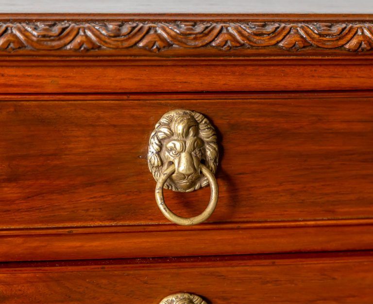 Antique Drawer Furniture Drop Bail Handle Pull Ornate Thin Press