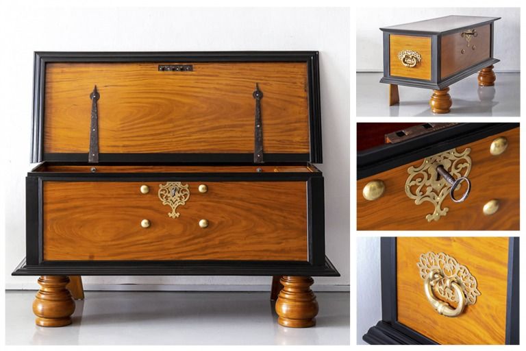 Special Antique Pieces - Dutch Colonial Satinwood & Ebony Chest - The Past Perfect Collection - Singapore