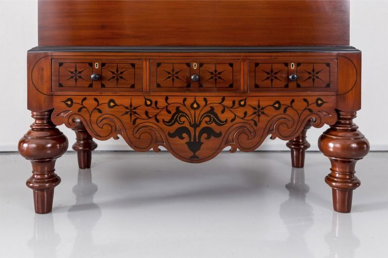 Inlay Furniture Colonial Era India -Dutch Colonial Chest - The Past Perfect Collection - Singapore