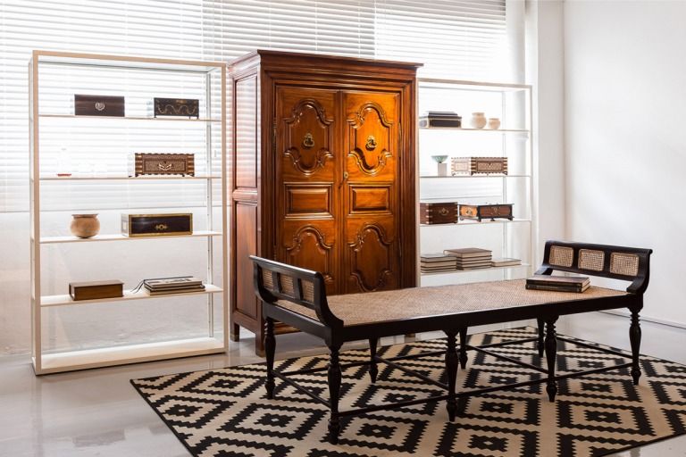 The Exciting Mix of Antique with Modern - Antique Cupboard with Modern Shelving - The Past Perfect Collection - Singapore