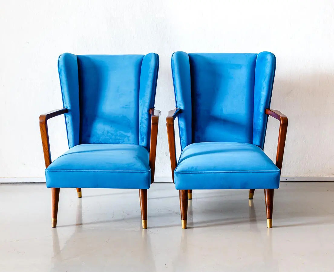 Art Deco Teakwood Wing Chairs - The Past Perfect Collection