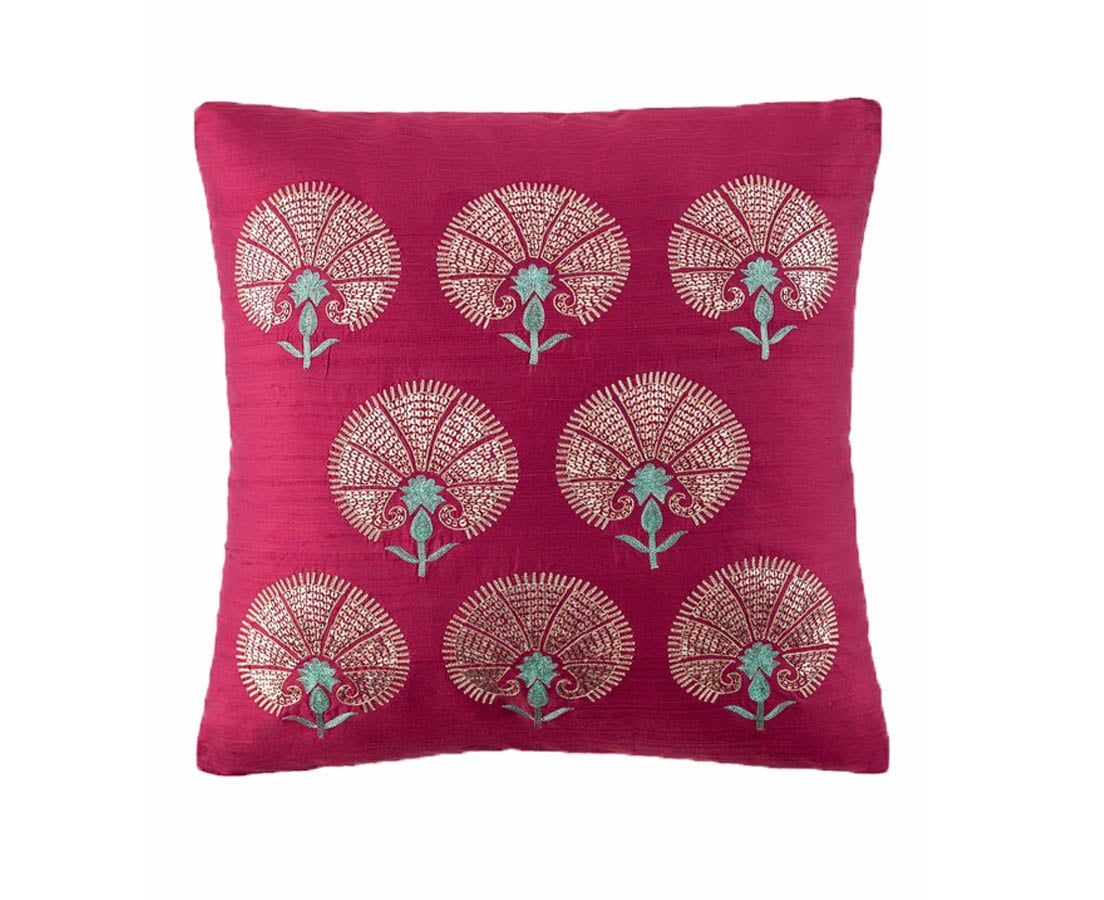 Omar Silk (Cerise) Good Earth Cushion The Past Perfect Collection