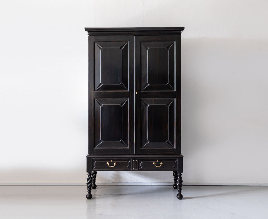 Portuguese Colonial Ebony Cupboard on Stand