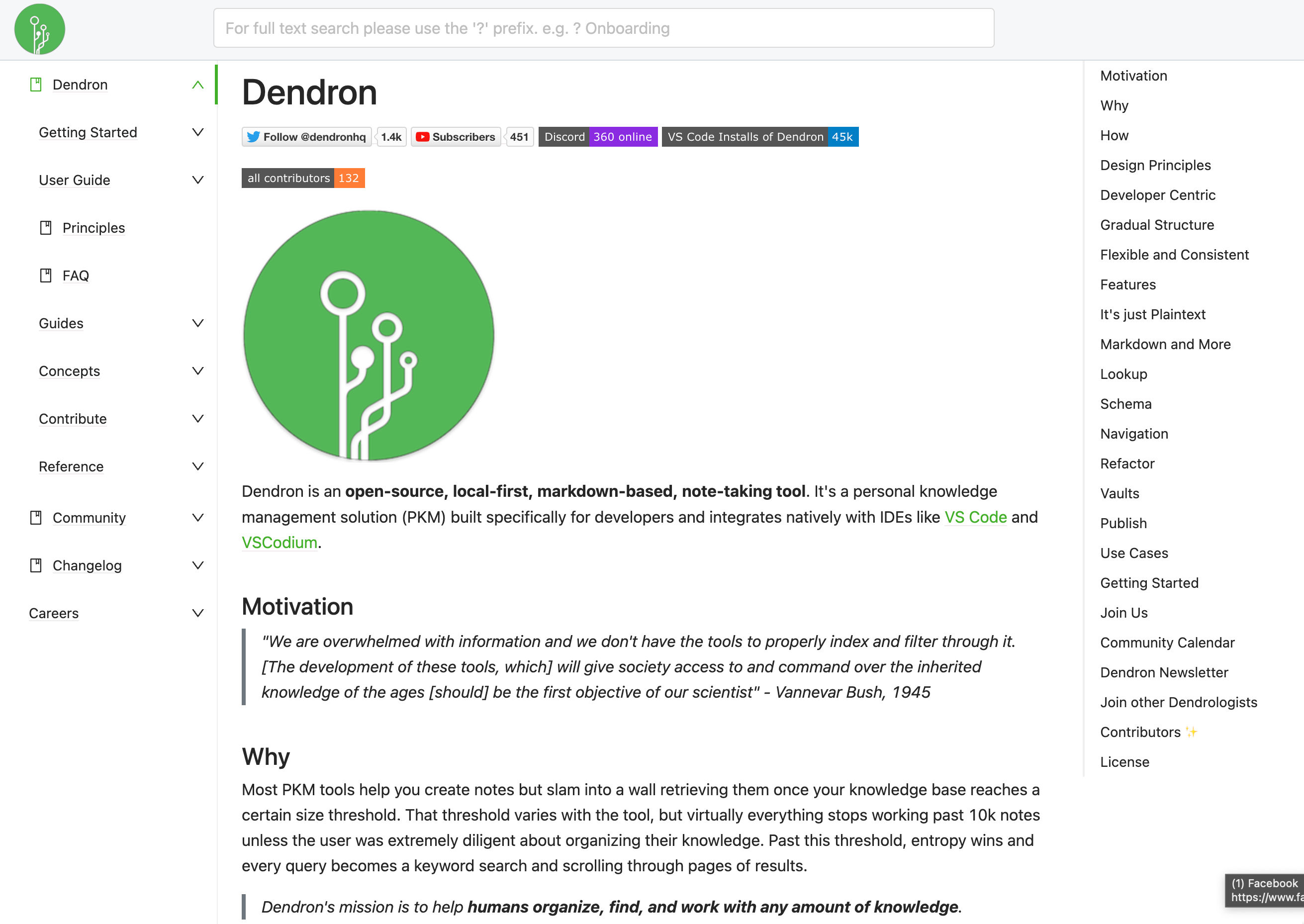 Dendron Home page