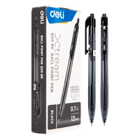 კალამი ბურთულიანი Bullet tip 0.7mm BLACK  Q20-BK , DELI