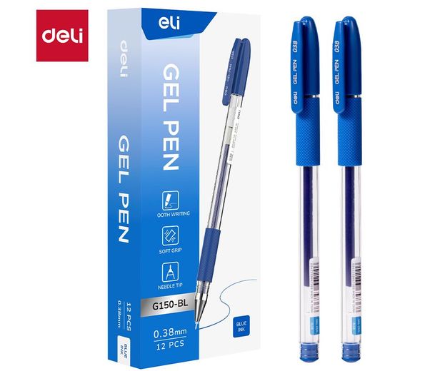 კალამი მელნიანი ლურჯი 0.38მმ G150-BL, deli