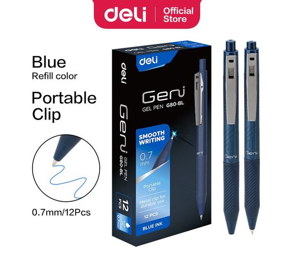 კალამი მელნიანი Gel Pen 0.7mm G80-BL, DELI