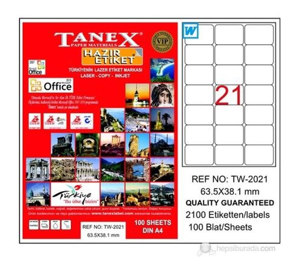 ლეიბლი ა4 1*21 100ფურც (63.5*38.1) 21 ნაჭრიანი Tanex