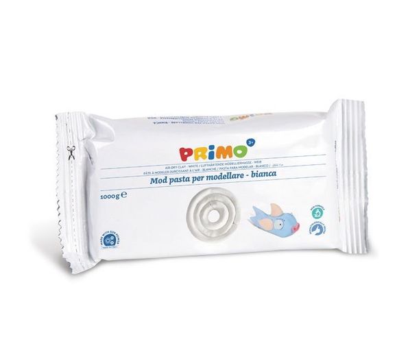 საძერწი თიხა WHITE Modelling clay. Block of 1 kg 2856MOD1000B , PRIMO