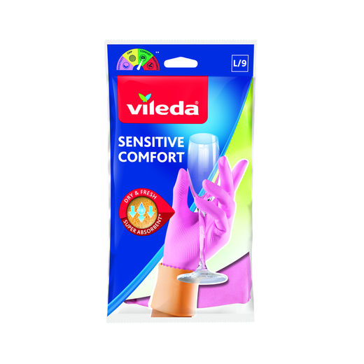 რეზინის ხელთათმანი VILEDA Sensitive Comfort  L ზომა