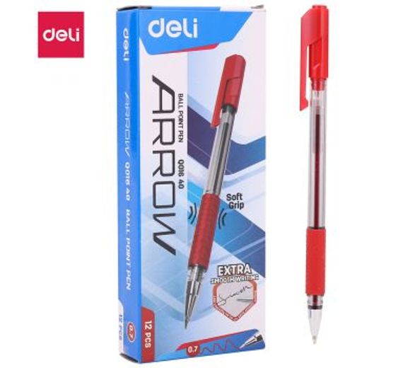 კალამი ბურთულიანი Bullet tip 0.7mm RED Q01640,DELI