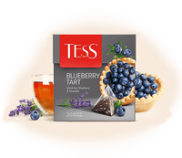 Tess - შავი ჩაი მოცვით და ლავანდით Blueberry Tart პირამიდებში 20ც