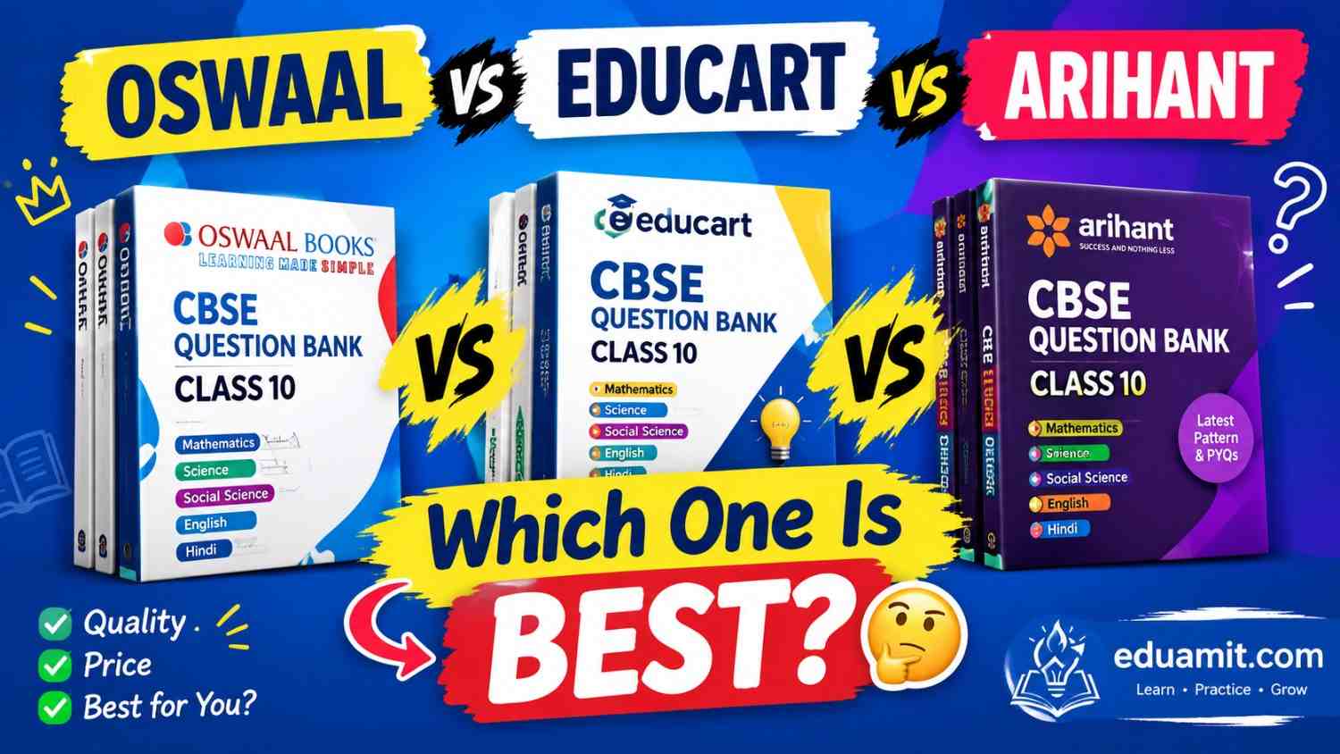 Oswaal vs Educart vs Arihant: Best Book for CBSE Class 10 (2026-27 Honest Review) 1 Oswaal vs Educart vs Arihant: Best Book for CBSE Class 10 (2026-27 Honest Review) by eduamit