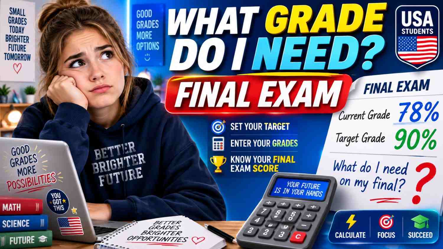 What Grade Do I Need on My Final Exam Calculator USA?
