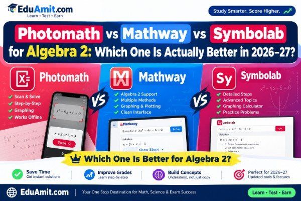 Photomath vs Mathway vs Symbolab comparison for Algebra 2 students in 2026–27