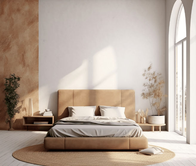 bedroom-with-bed-plant-floor