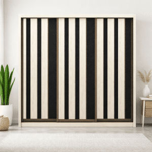 Hudson V Modular 8FT 3 Doors Sliding Wardrobe (B)