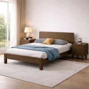 Gwendelyn Queen/King Solid Wooden Bed Frame (Brown)