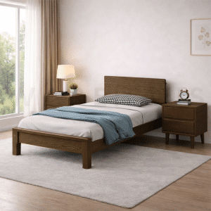 Gwendelyn Single/Super Single Solid Wooden Bed Frame (Brown)