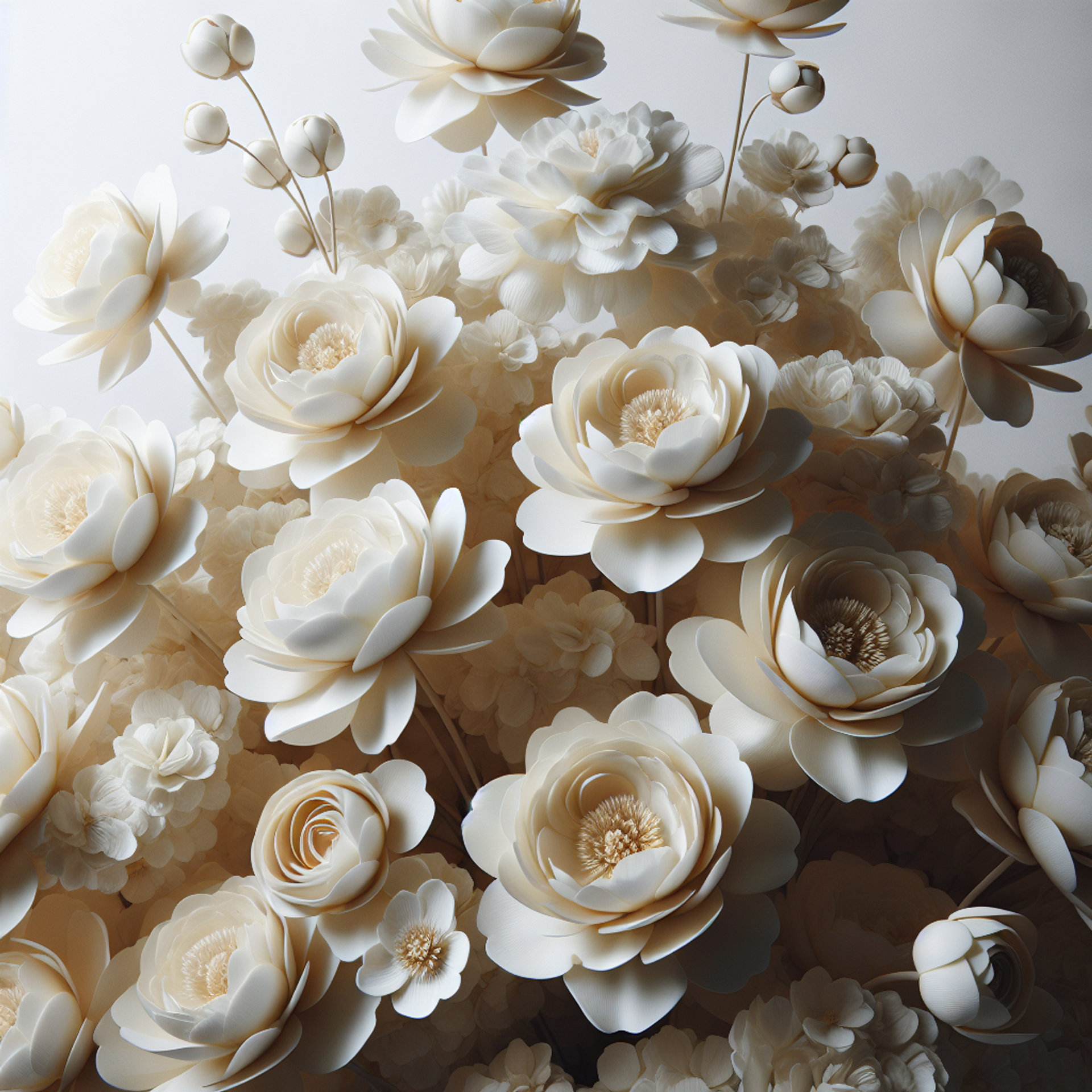 Picture of Creamy Flowers note