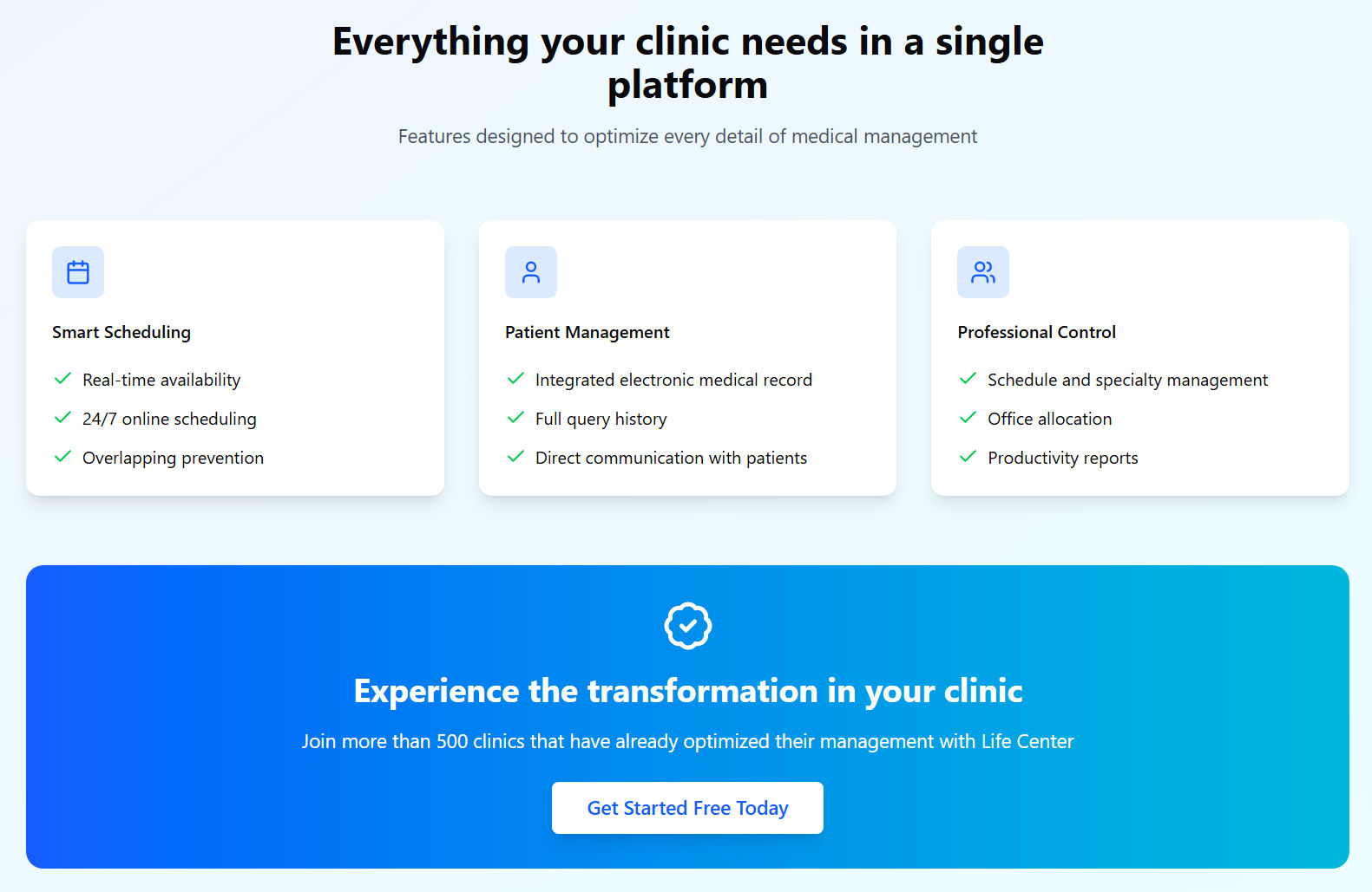 Landpage - Features & Benefits