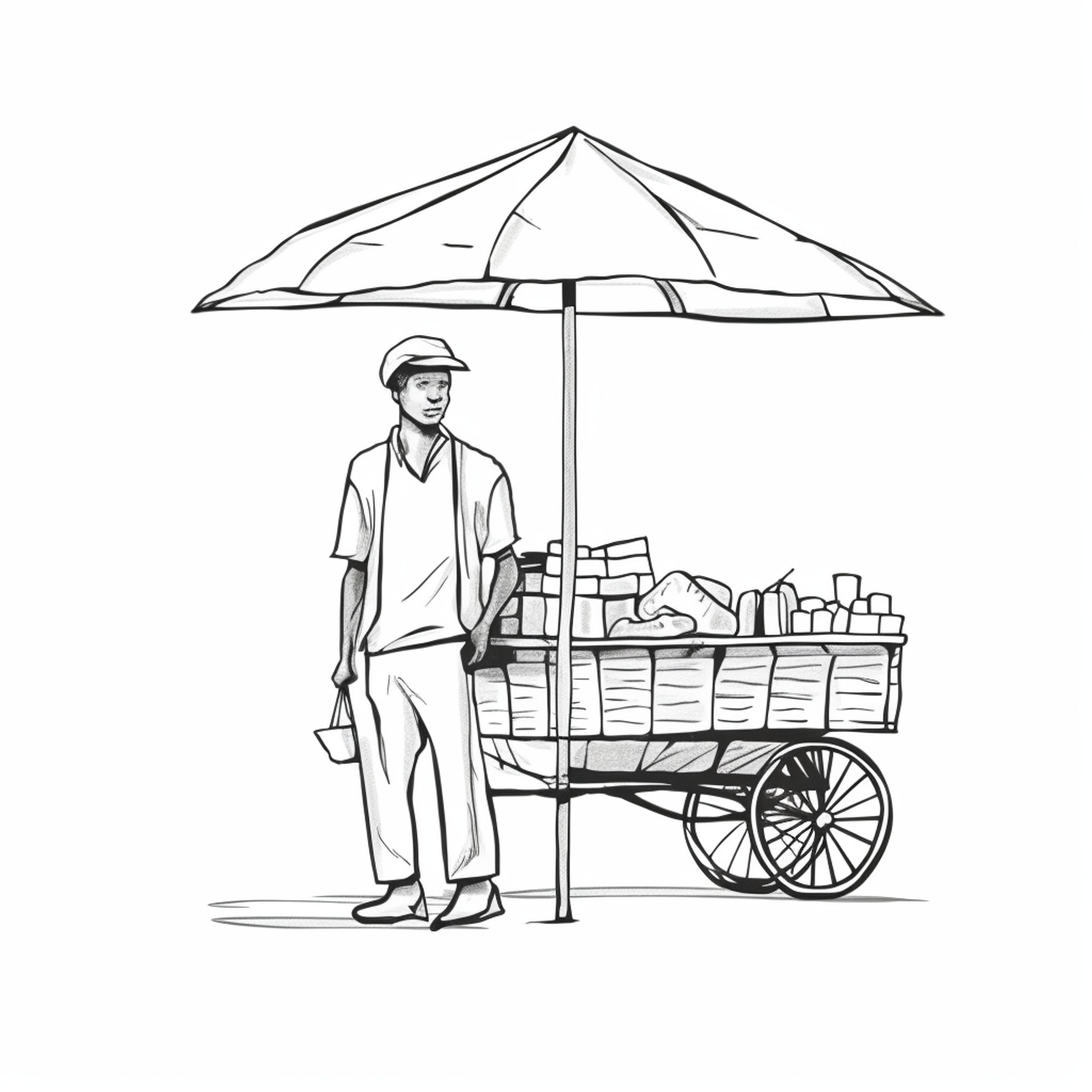 vendor clipart black and white