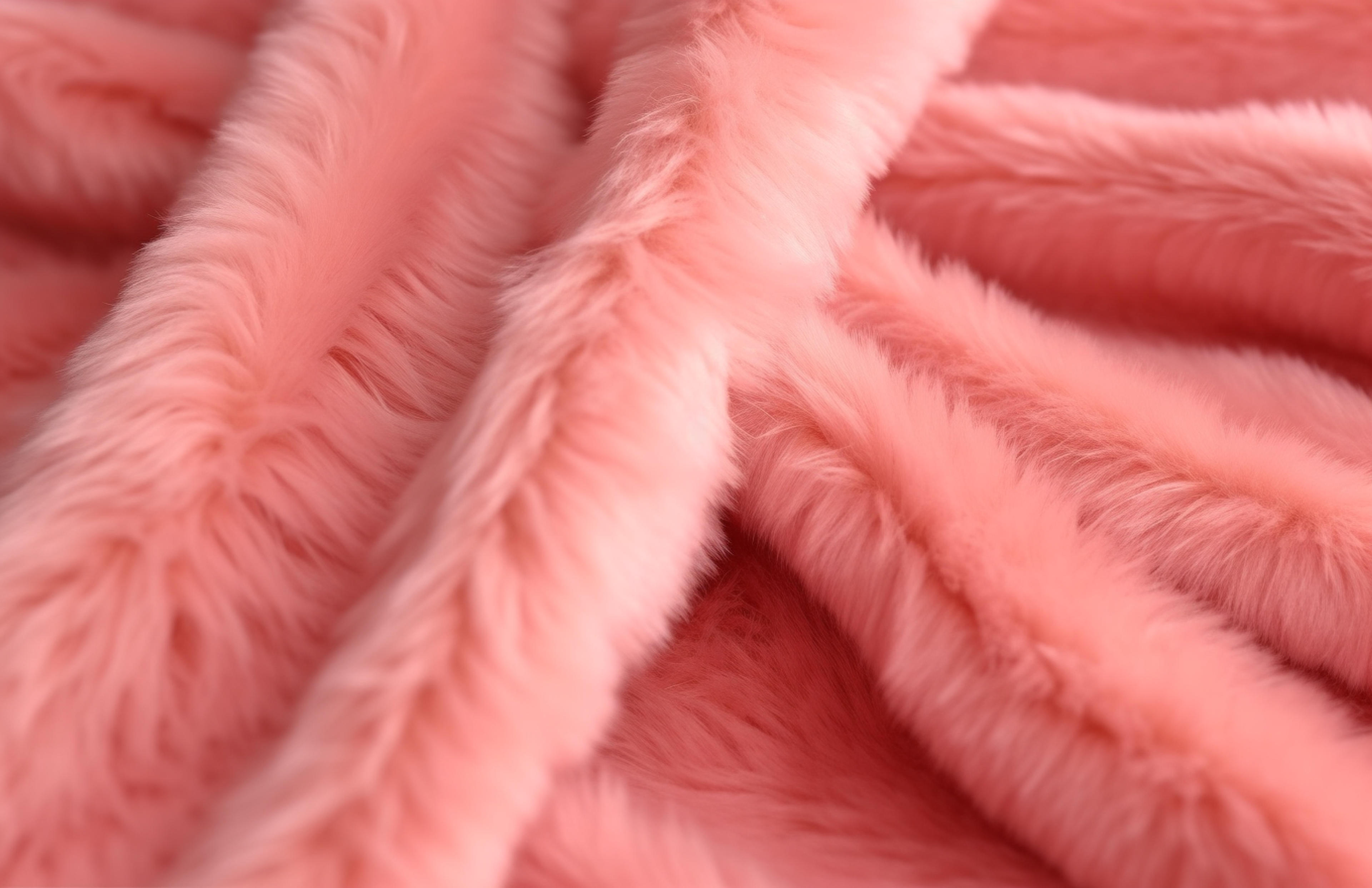 Luxurious Pink Furry Fabric in Terracotta Style